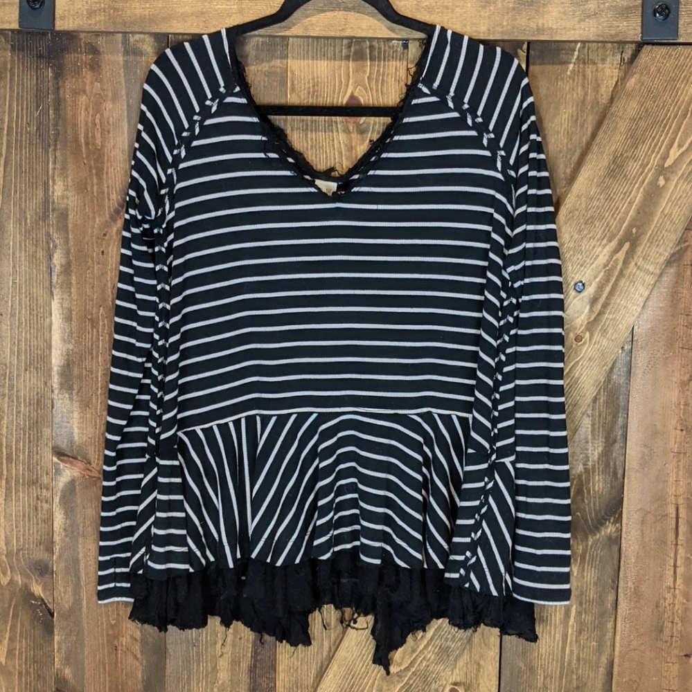Free People striped long sleeve shirt